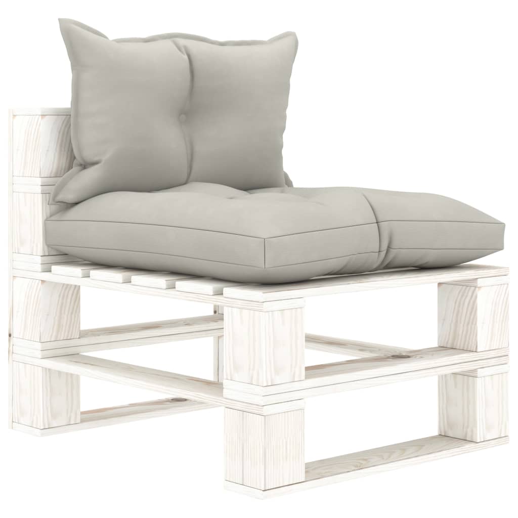 vidaXL Garden Pallet Sofa 4-Seater with Taupe Cushions Wood