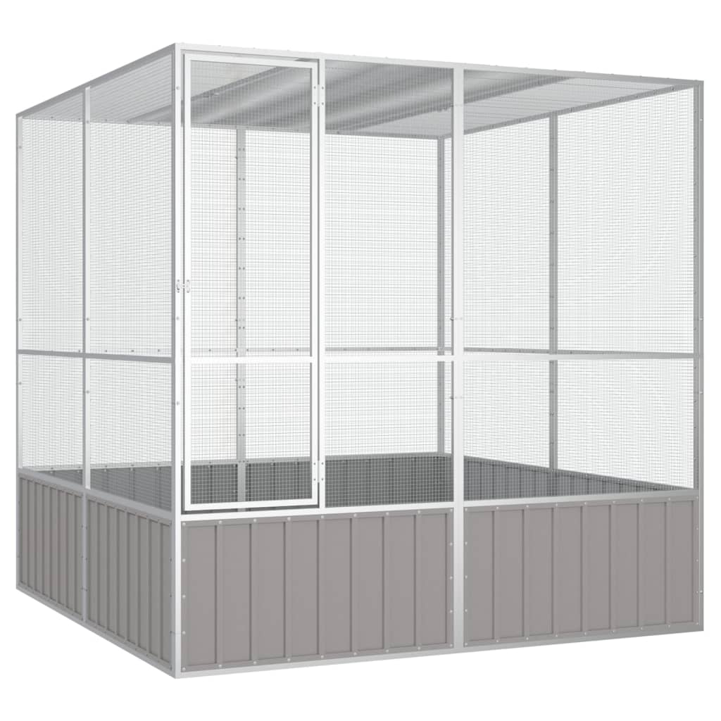 vidaXL Bird Cage Grey 213.5x217.5x211.5 cm Galvanised Steel