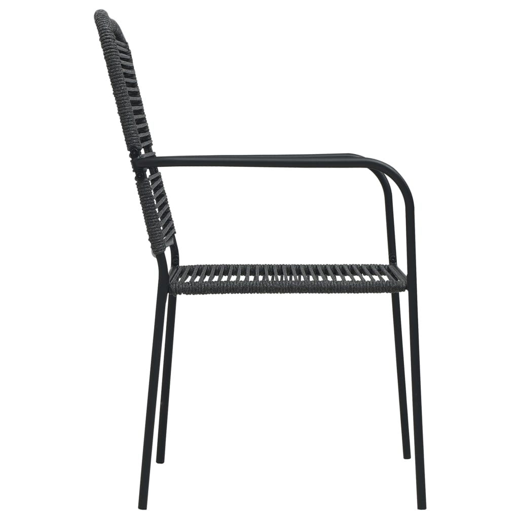 vidaXL Garden Chairs 4 pcs Cotton Rope and Steel Black