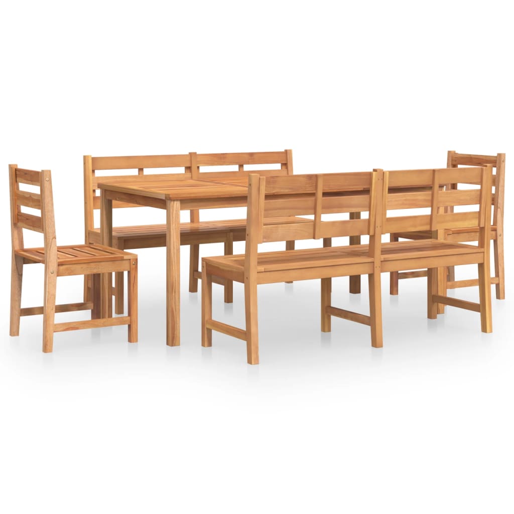 vidaXL 5 Piece Garden Dining Set Solid Wood Teak