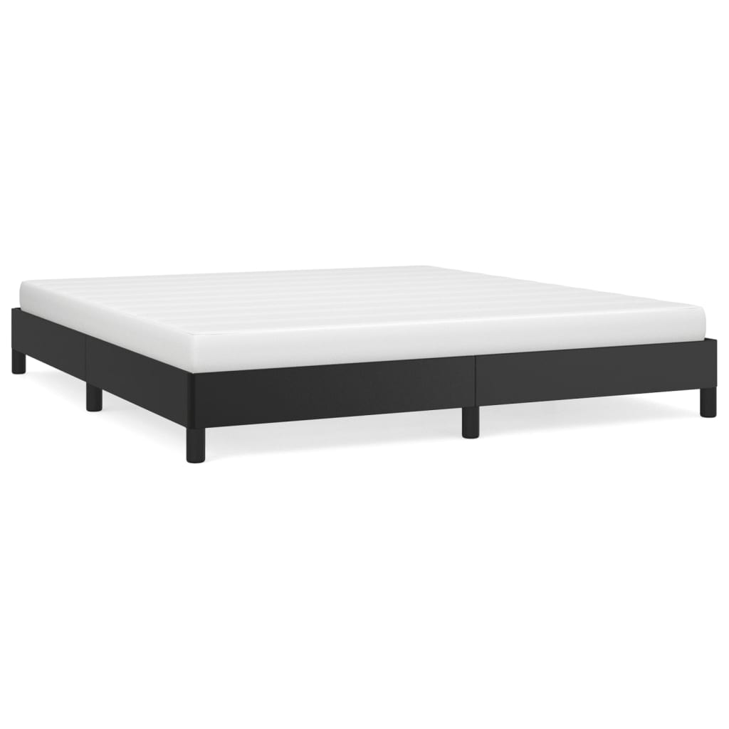 vidaXL Bed Frame without Mattress Black 180x200 cm Super King Faux Leather