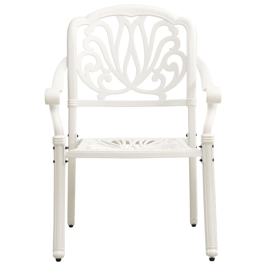 vidaXL Garden Chairs 2 pcs Cast Aluminium White