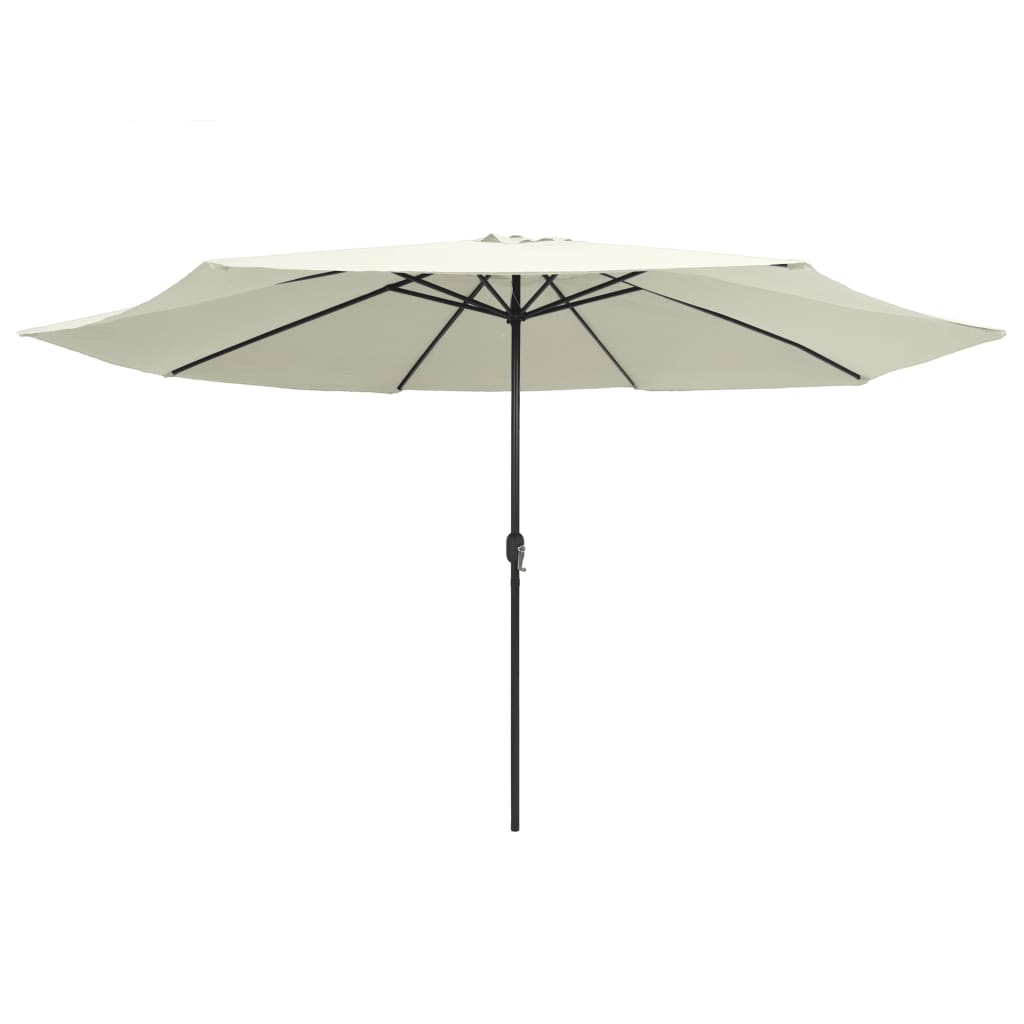 vidaXL Outdoor Parasol with Metal Pole 390 cm Sand White