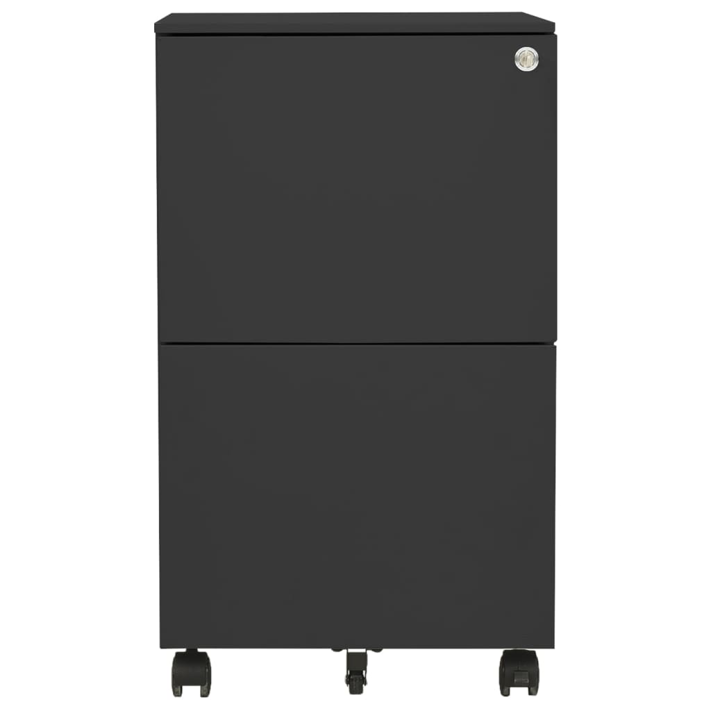 vidaXL Mobile File Cabinet Anthracite 39x45x67 cm Steel