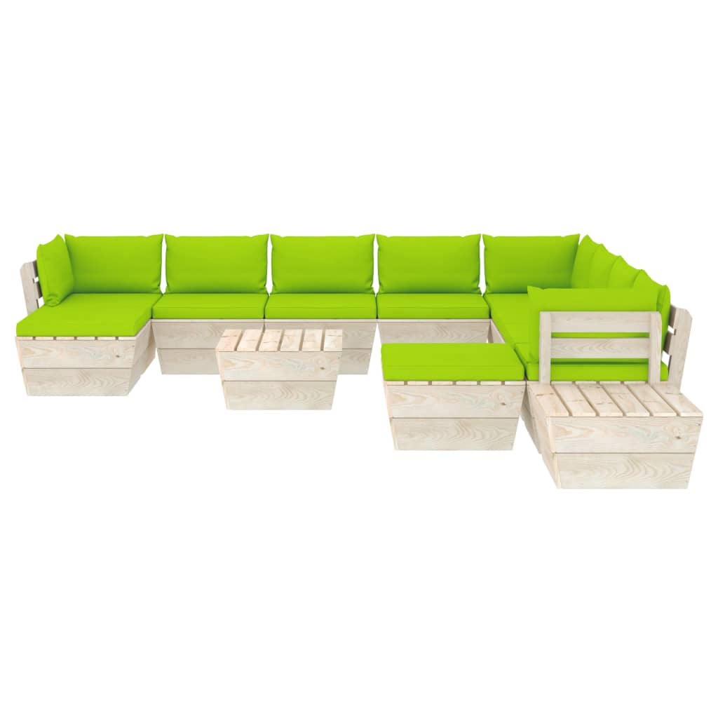 vidaXL 12 Piece Garden Pallet Lounge Set with Cushions Spruce Wood