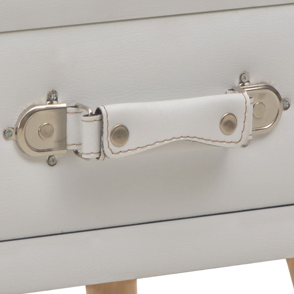 vidaXL Bedside Cabinet White 40x35x40 cm Faux Leather