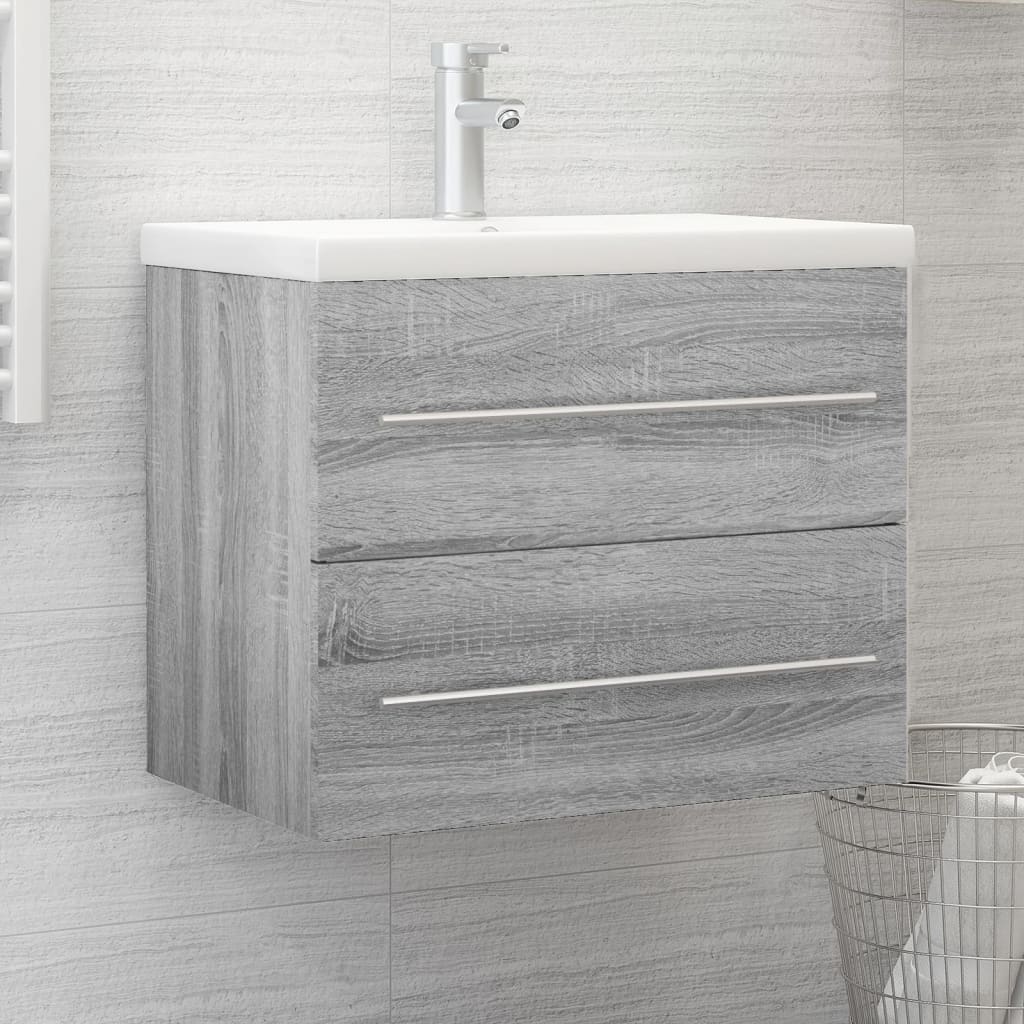 vidaXL Sink Cabinet Grey Sonoma 60x38.5x48 cm Engineered Wood