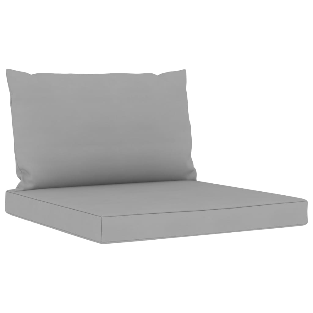 vidaXL Garden 3-Seater Pallet Sofa with Grey Cushions Pinewood
