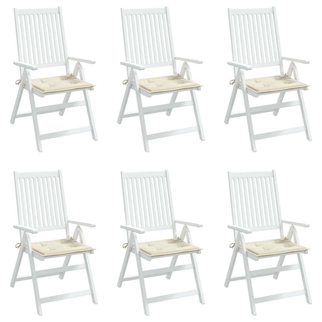 vidaXL Garden Chair Cushions 6 pcs Cream 40x40x3 cm Oxford Fabric