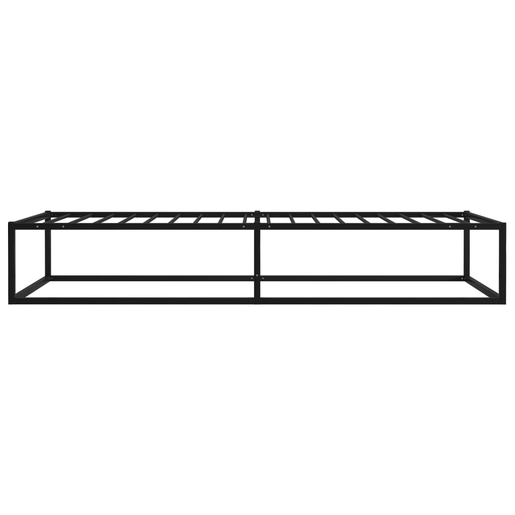 vidaXL Bed Frame without Mattress Black Metal 90x200 cm