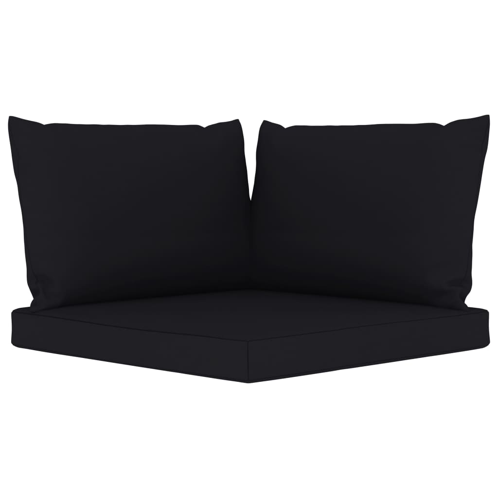 vidaXL 6 Piece Garden Lounge Set Black Cushion Impregnated Pinewood