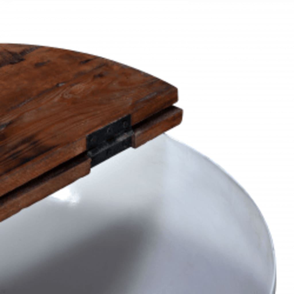 vidaXL Coffee Table White 50x27 cm Solid Wood Reclaimed
