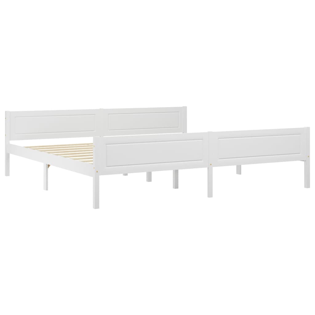 vidaXL Bed Frame without Mattress Solid Pinewood White 200x200 cm