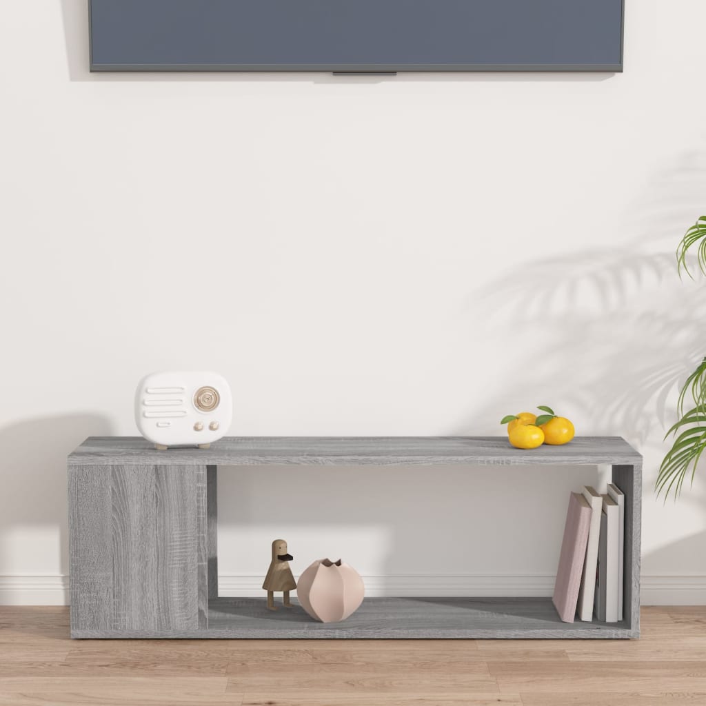 vidaXL TV Cabinet Grey Sonoma 100x24x32 cm Engineered Wood