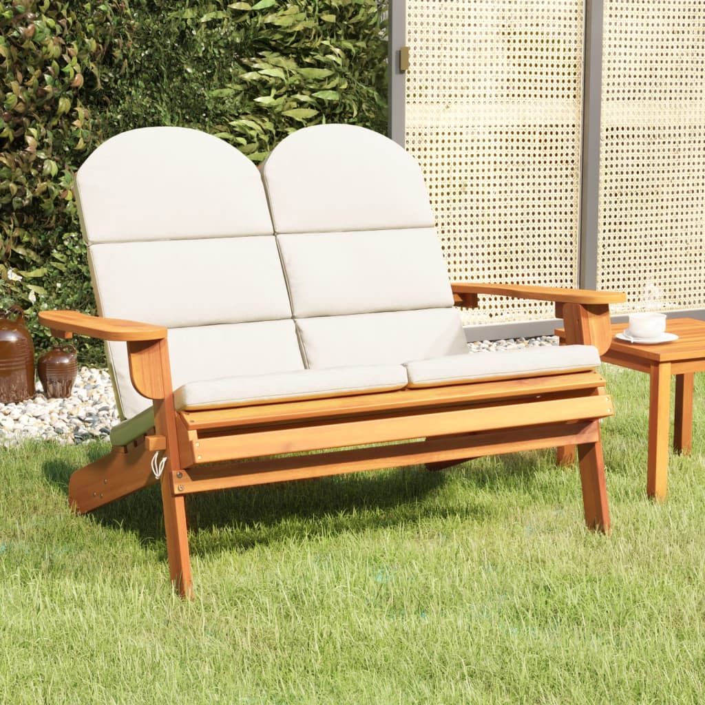 vidaXL Adirondack Garden Bench with Cushions 126 cm Solid Wood Acacia