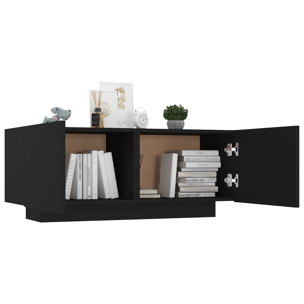vidaXL Bedside Cabinet Black 100x35x40 cm Engineered Wood