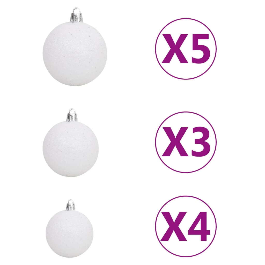 vidaXL Artificial Half Pre-lit Christmas Tree with Ball Set Green 120 cm