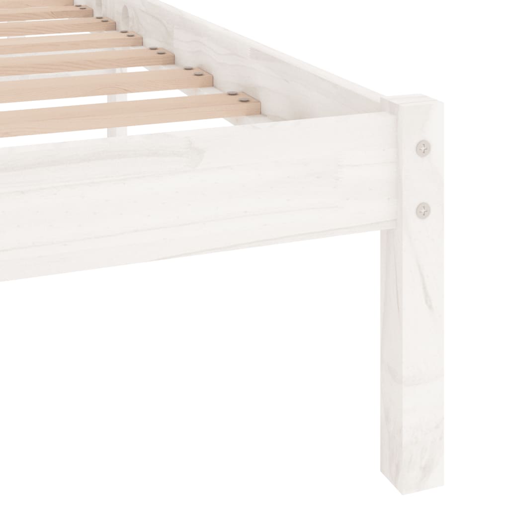 vidaXL Bed Frame without Mattress White Solid Wood 140x200 cm