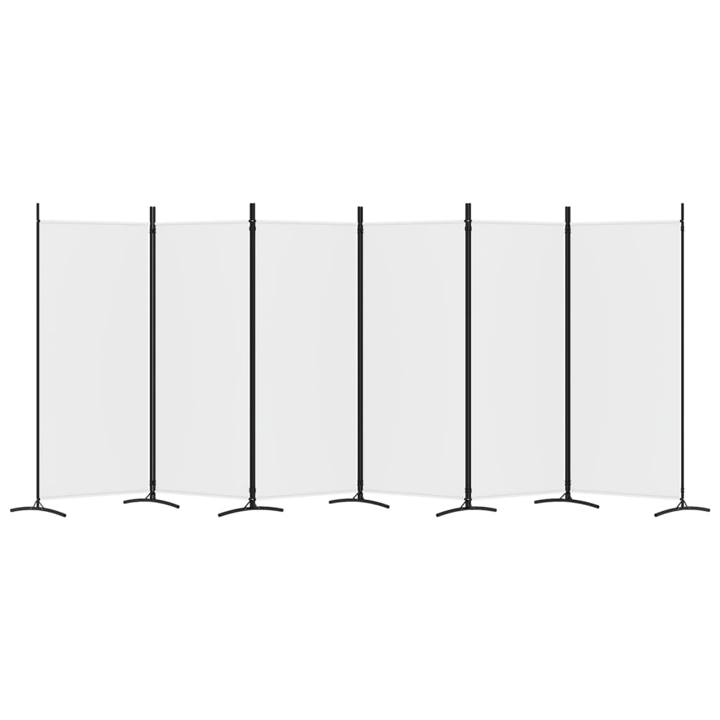 vidaXL 6-Panel Room Divider White 520x180 cm Fabric