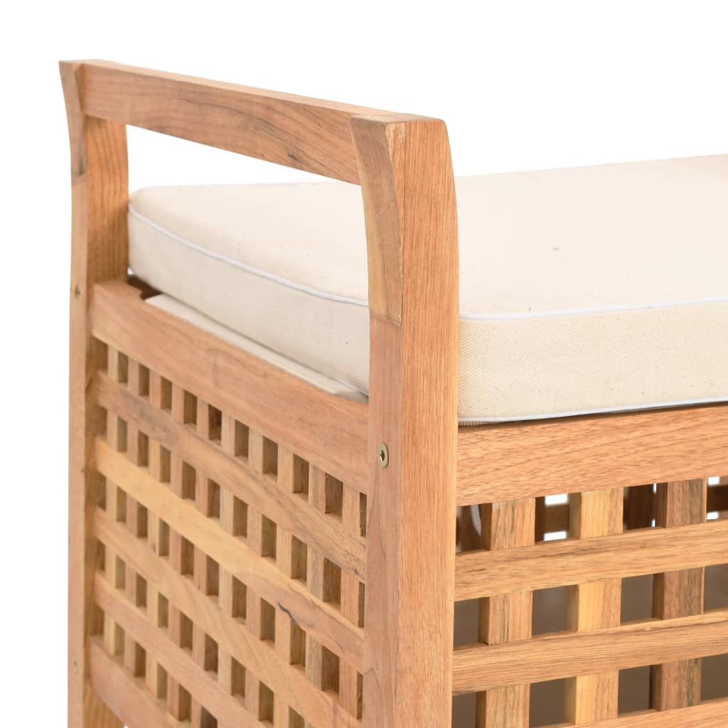 vidaXL Storage Bench 49x48x49 cm Solid Walnut Wood