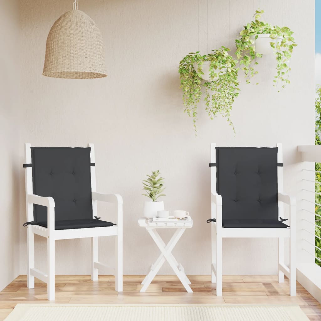 vidaXL Garden Lowback Chair Cushions 2 pcs Black 100x50x3 cm Oxford Fabric