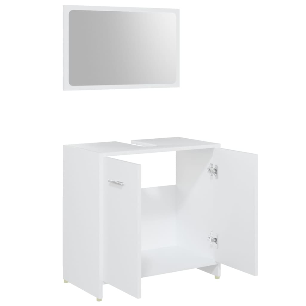 vidaXL 4 Piece Bathroom Furniture Set White Engineered Wood