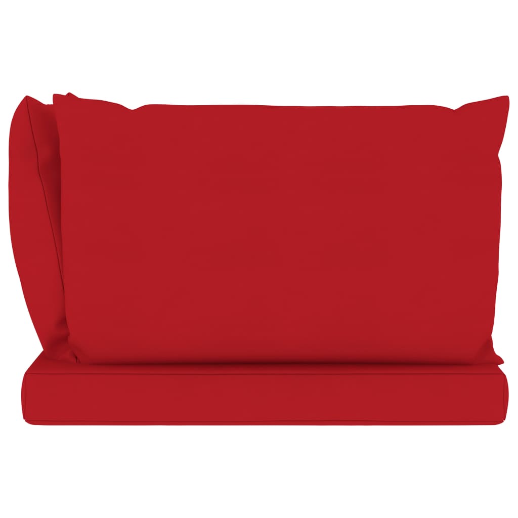 vidaXL Garden 2-Seater Pallet Sofa with Red Cushions Pinewood
