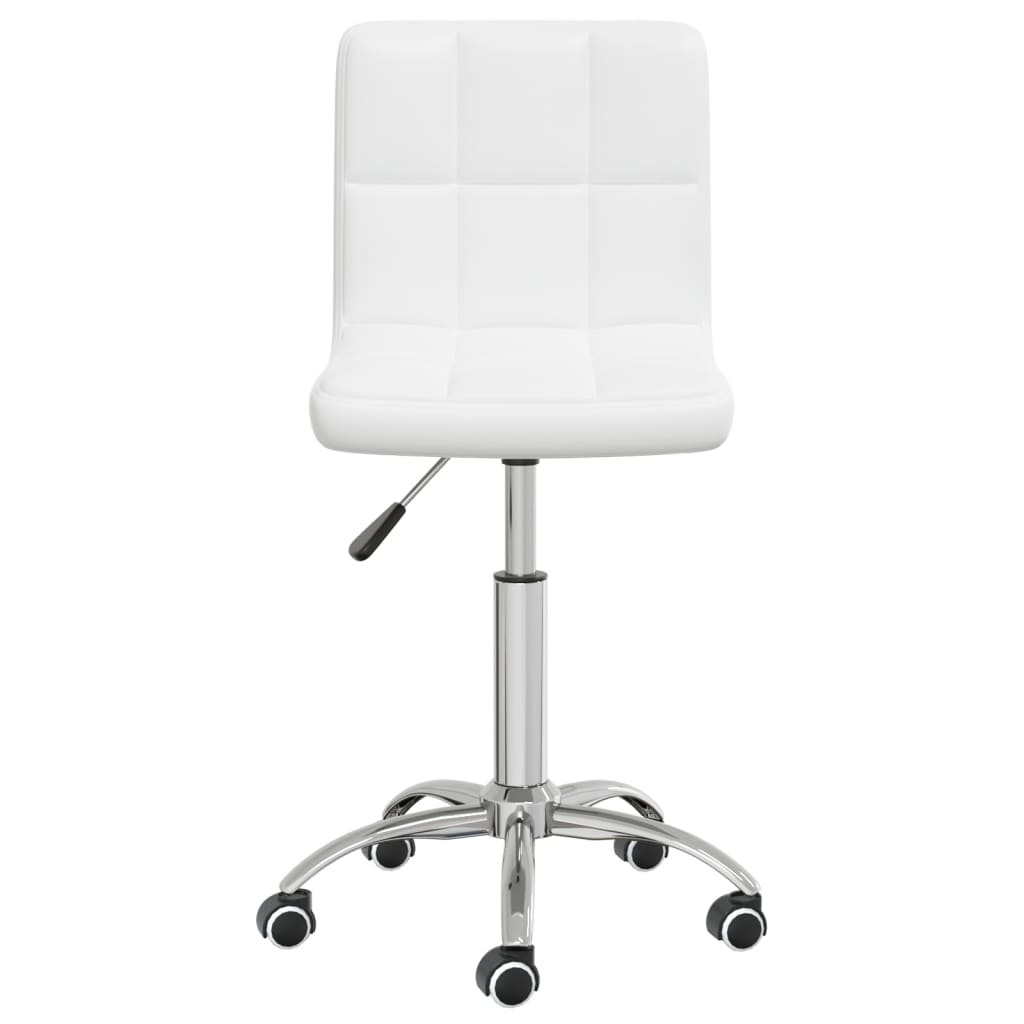 vidaXL Swivel Dining Chair White Faux Leather
