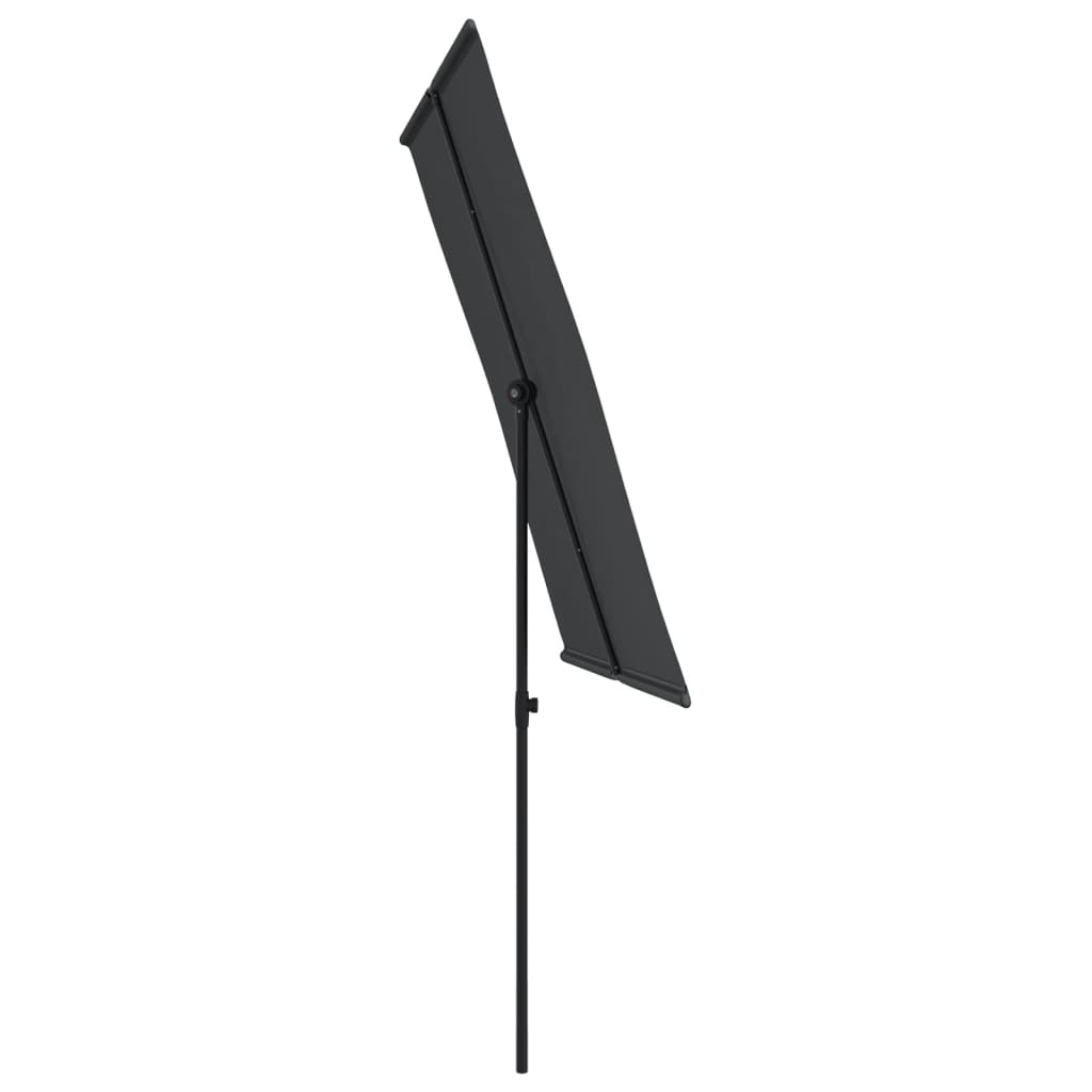 vidaXL Outdoor Parasol with Aluminium Pole 2x1.5 m Black