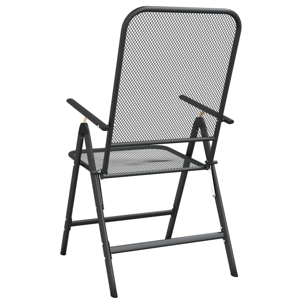 vidaXL Folding Garden Chairs 4 pcs Expanded Metal Mesh Anthracite