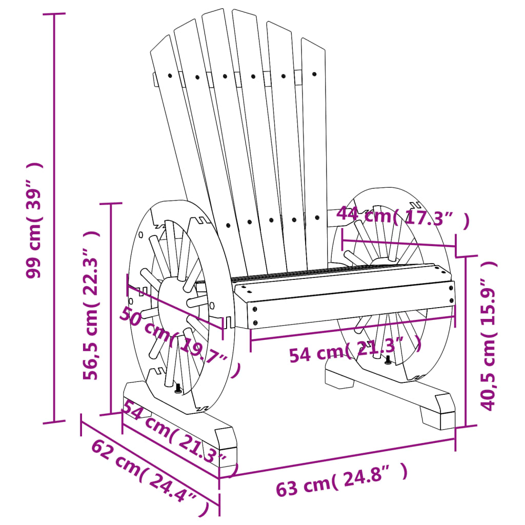 vidaXL Garden Adirondack Chairs 4 pcs Solid Wood Fir