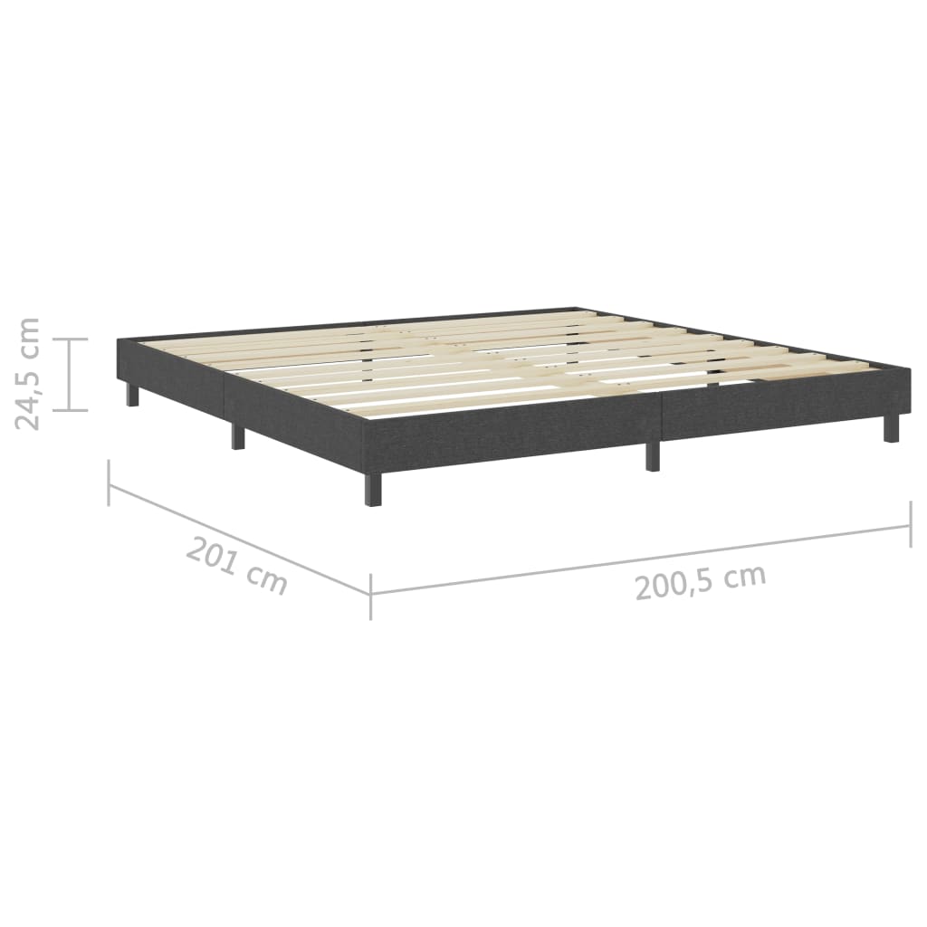 vidaXL Box Spring Bed Frame Grey Fabric 200x200 cm