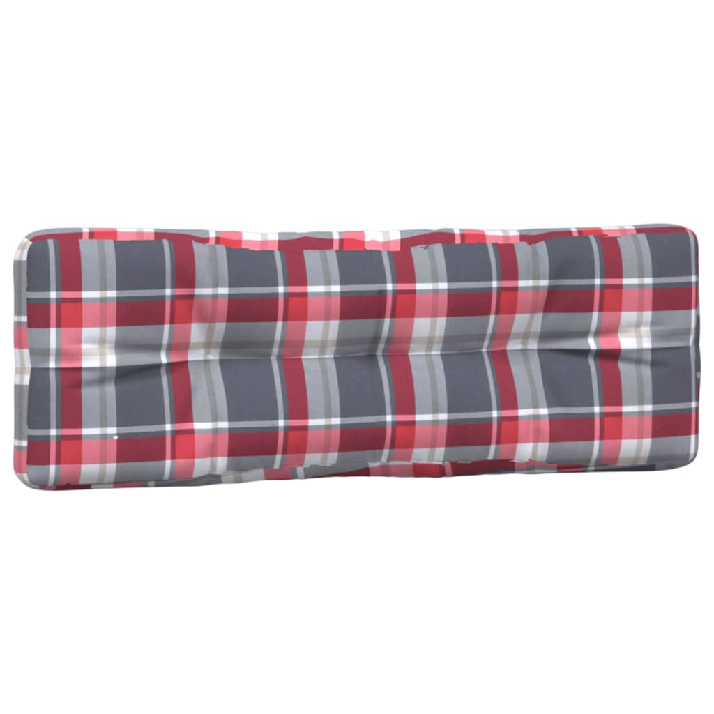 vidaXL Pallet Cushions 2 pcs Red Check Pattern Fabric