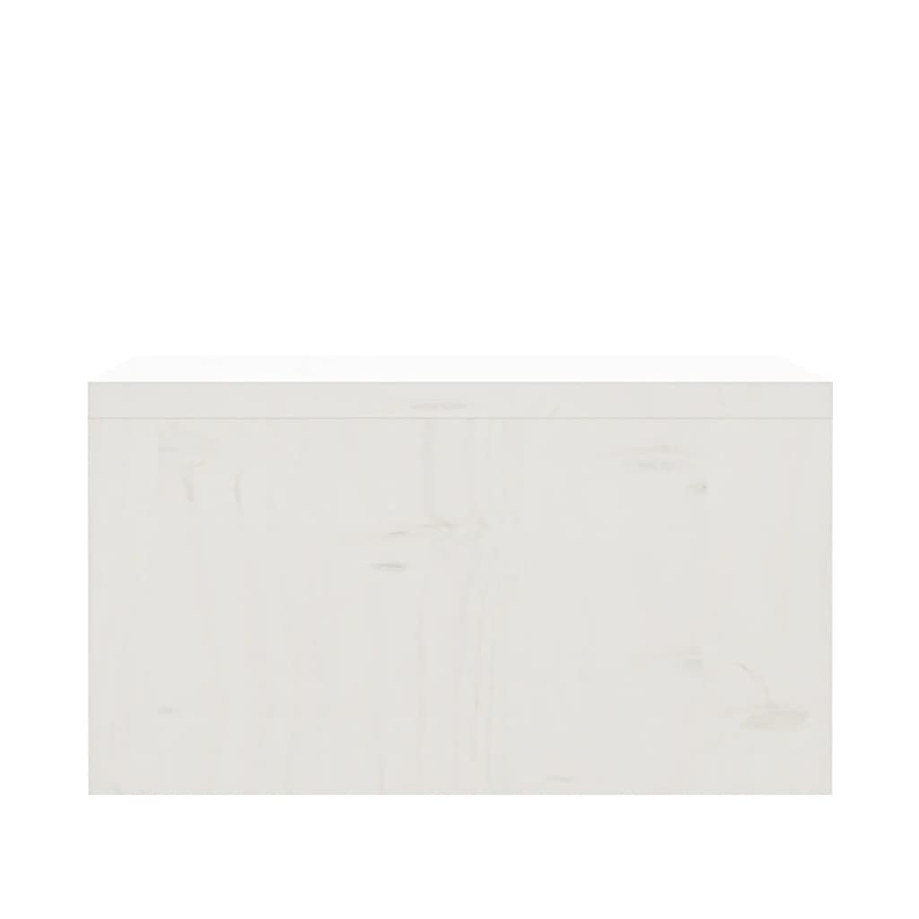 vidaXL Monitor Stand White 50x27x15 cm Solid Wood Pine