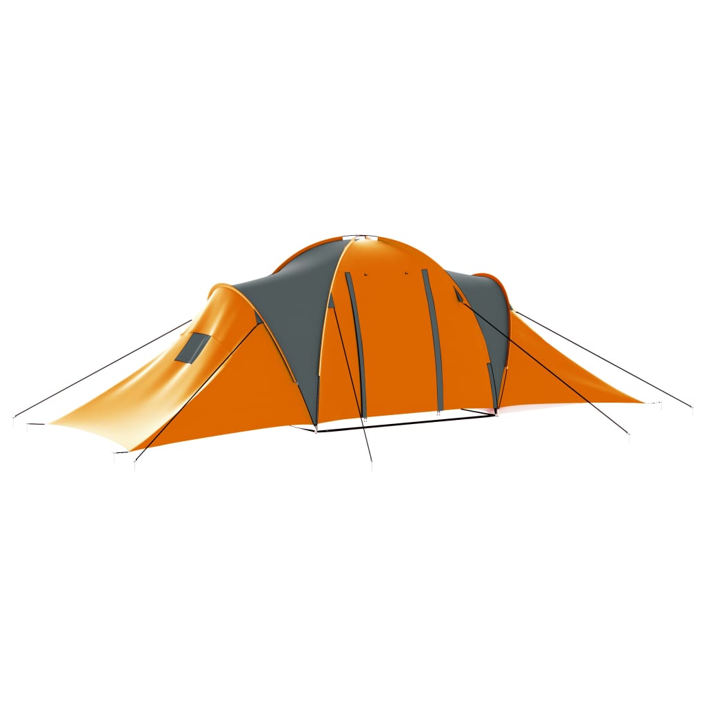vidaXL Camping Tent 9 Persons Fabric Grey and Orange