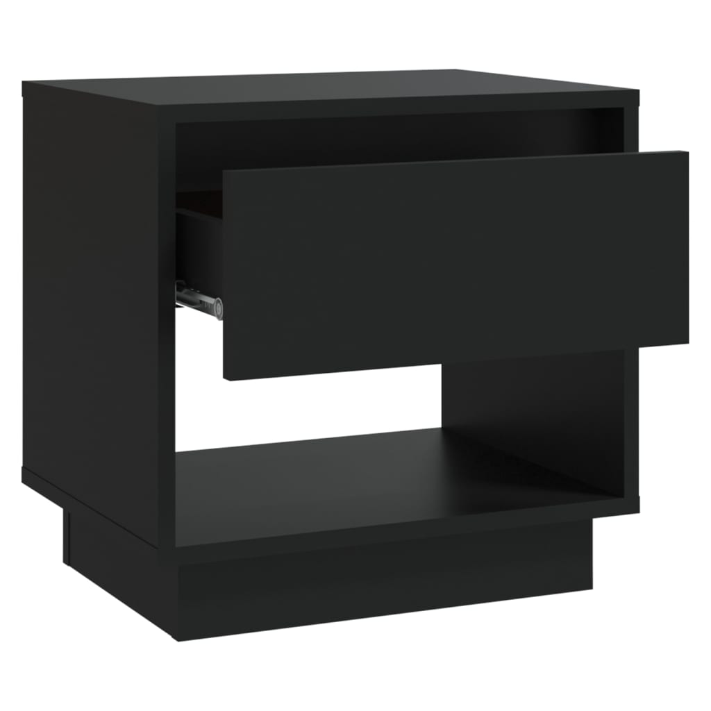vidaXL Bedside Cabinet Black 45x34x44 cm Engineered Wood
