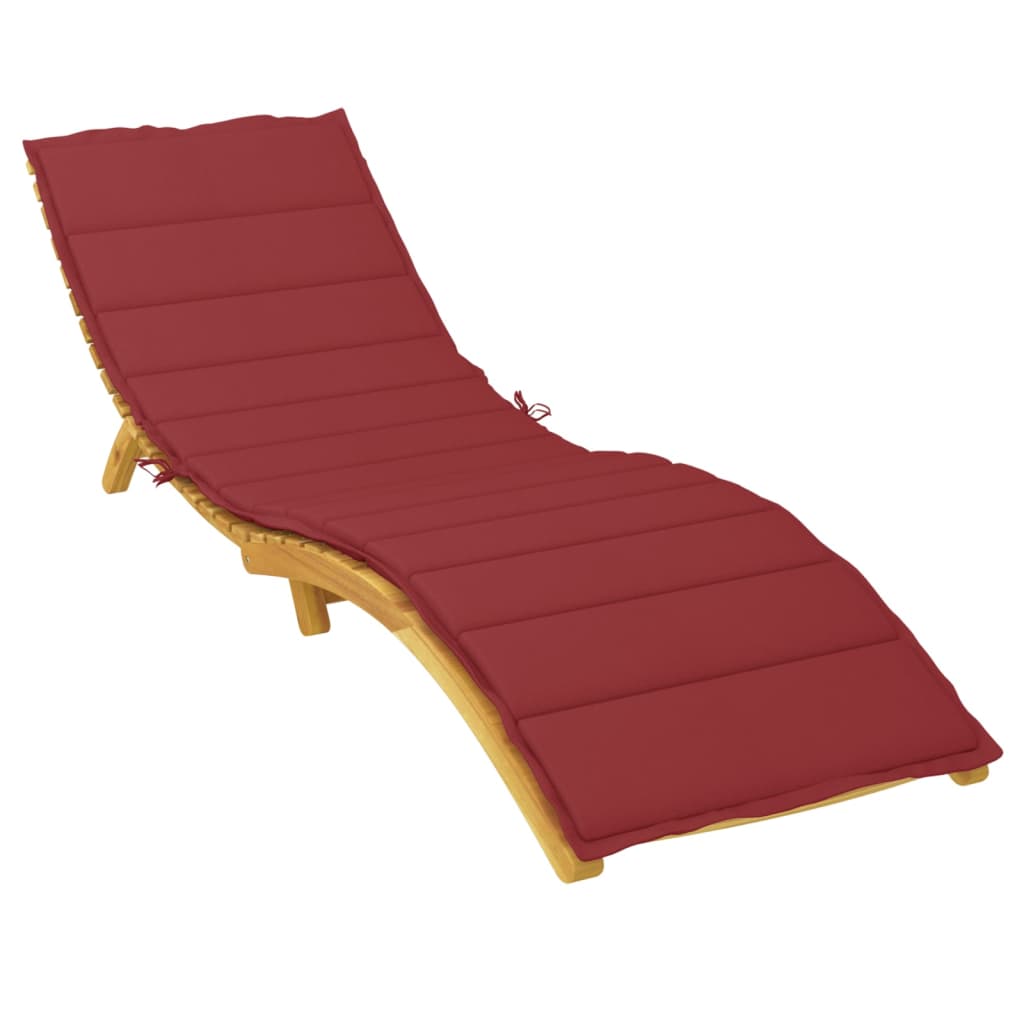 vidaXL Sun Lounger Cushion Wine Red 200x70x3cm Oxford Fabric