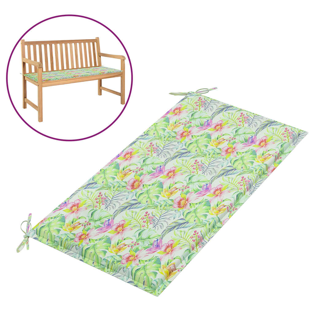 vidaXL Garden Bench Cushion Leaf Pattern 100x50x3 cm Oxford Fabric