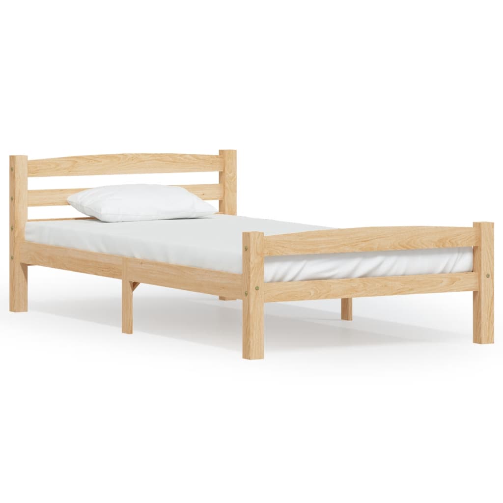 vidaXL Bed Frame without Mattress Solid Pinewood 100x200 cm