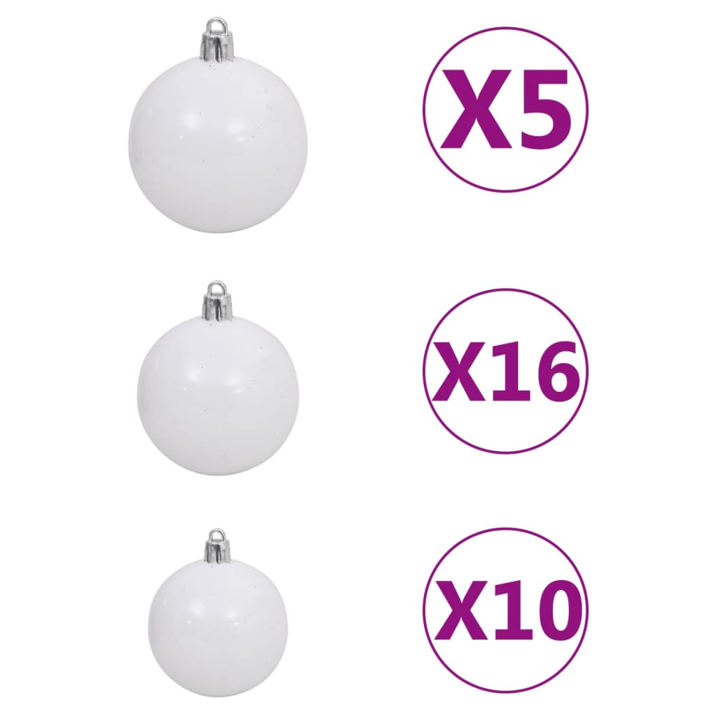 vidaXL Artificial Pre-lit Christmas Tree with Ball Set 210cm 910 Branches