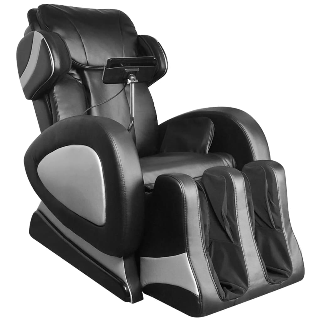 vidaXL Massage Chair with Super Screen Black Faux Leather