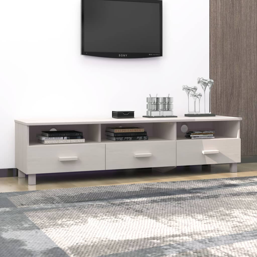 vidaXL TV Cabinet HAMAR White 158x40x40 cm Solid Wood Pine