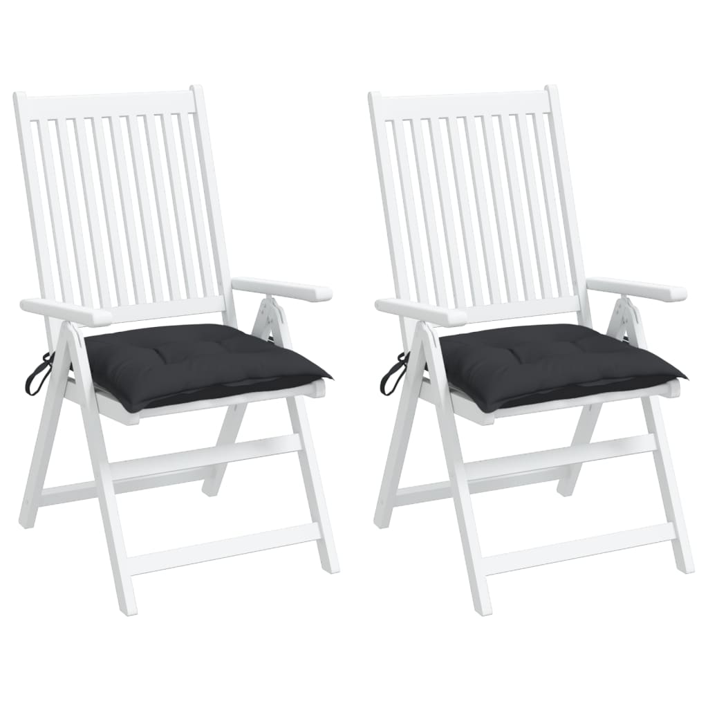 vidaXL Chair Cushions 2 pcs Black 40x40x7 cm Oxford Fabric