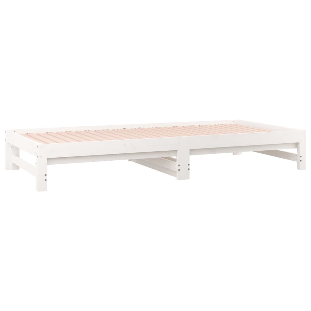 vidaXL Pull-out Day Bed without Mattress White 2x(80x200) cm