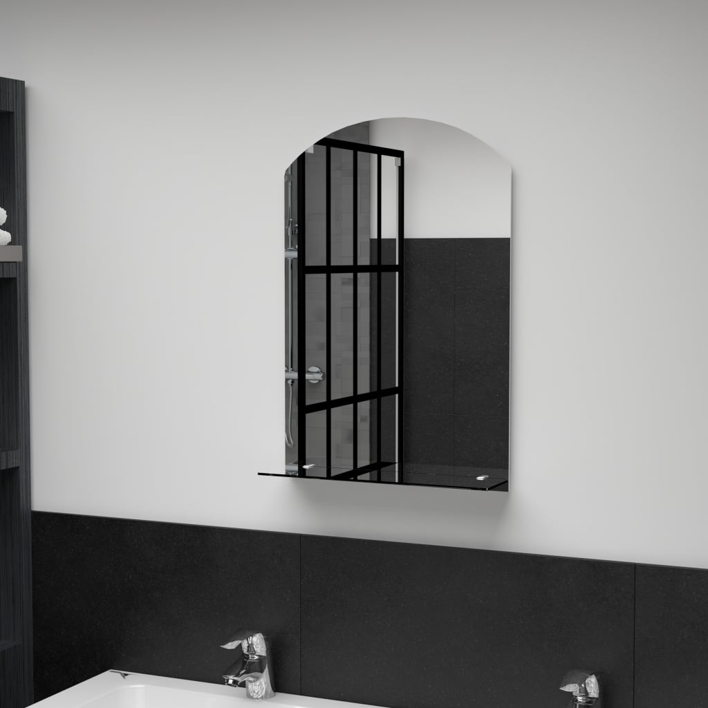 vidaXL Wall Mirror with Shelf 40x60 cm Tempered Glass