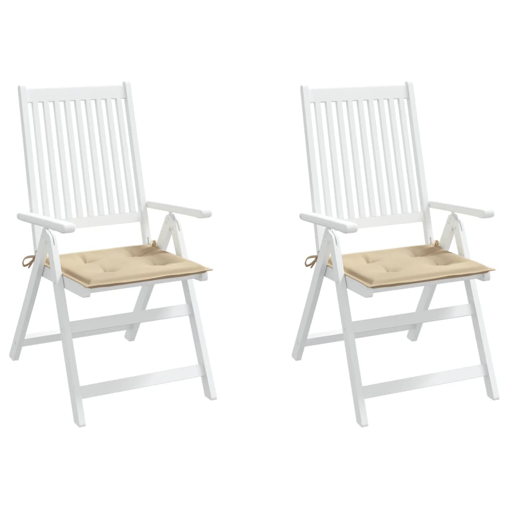vidaXL Garden Chair Cushions 2 pcs Beige 50x50x3 cm Oxford Fabric