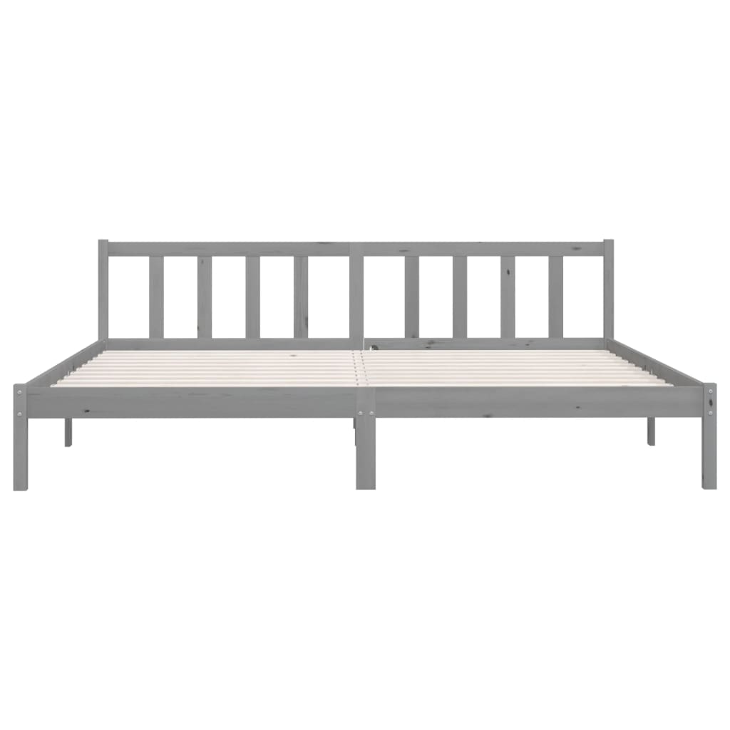 vidaXL Bed Frame without Mattress Grey Solid Wood 200x200 cm