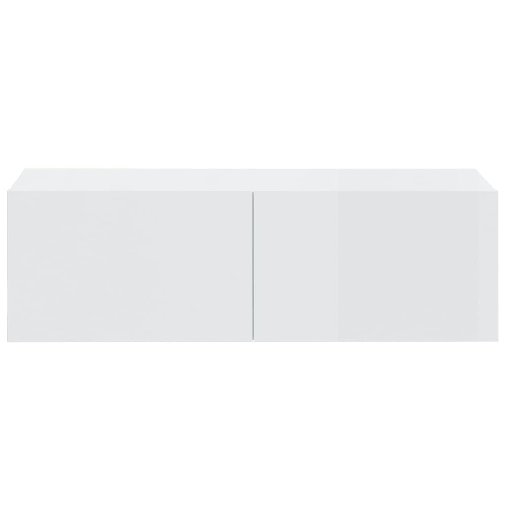 vidaXL Wall TV Cabinets 4 pcs High Gloss White 100x30x30 cm