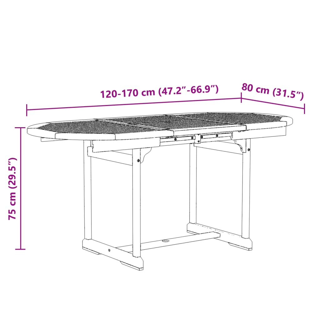 vidaXL 5 Piece Garden Dining Set Solid Wood Acacia and Textilene