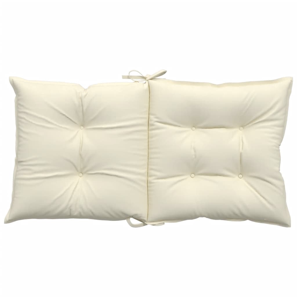 vidaXL Garden Lowback Chair Cushions 4 pcs Cream 100x50x7 cm Fabric